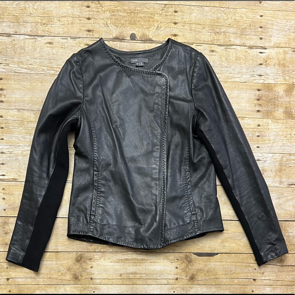 Vince Black Leather Jacket
